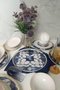 Hermia Juego de Cena de 24 Piezas en Blanco y Azul